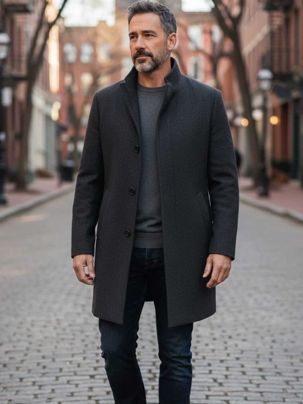 Hugo Boss Stratus Dark Wool/Cashmere Trench Coat
